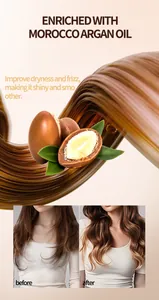 Detail van haarolie-effect met arganolie voor pluisvrij en glanzend haar.