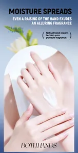Macro detail of moisturizing hand cream texture on skin with floral background