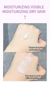 Detailed view of the moisturizing fragrance hand cream texture being spread on skin