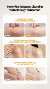 Comparación detallata antes y después del exfoliante corporal para una piel más brillante