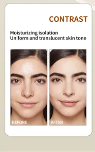 Detailed side-by-side skin comparison showing foundation moisturizing and pore coverage