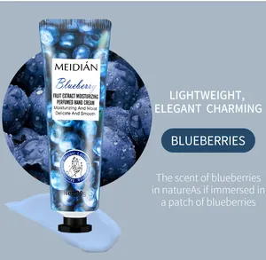 Detailed view of Meidian blueberry scented moisturizing hand cream with natural extracts