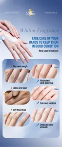 Before and after comparison of hydrating fragrance hand cream for dry skin