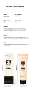 Detailed technical parameters and size dimensions for Bosuya BB cream with packaging
