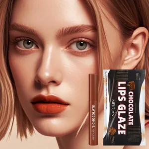 Professionele matte chocolade lipglazuur set met een langdurige waterdichte formule