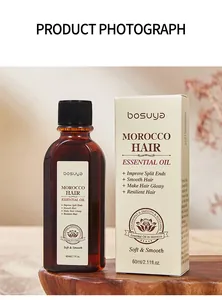 Detail van de 60 ml fles en verpakking van de Marokkaanse haarolie essence.