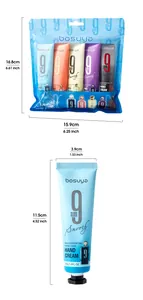 Detailed dimensions of Bosuya 5-pack hydrating hand cream set with tube size info