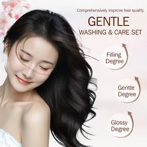 Gentle cherry blossom amino acid hair washing and care set for silky and shiny hair