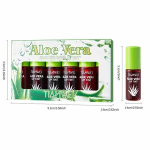 Set of 6 moisturizing Aloe Vera lip tints featuring a waterproof and long-lasting formula