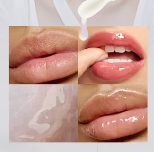 Nahaufnahme der feuchtigkeitsspendenden Lippenöl-Textur und Glanz