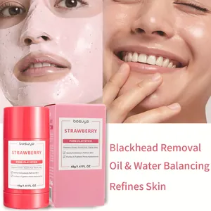 Strawberry pore clay stick for deep cleaning, blackhead removal and skin refining