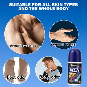 Bosuya Men's 48h antiperspirant deodorant roll-on for full body sweat and odor control