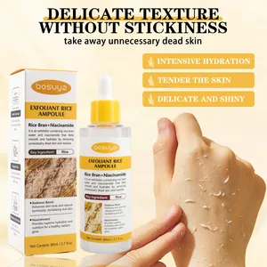 Detalle de la ampolla de arroz exfoliante Bosuya mostrando el efecto de limpieza