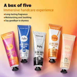 Coffret de cinq tubes de crème pour les mains parfumée Bosuya pour un soin immersif