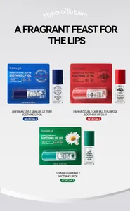 Bosuya Beruhigendes Lippenöl-Set mit drei Varianten für intensive Feuchtigkeit und Pflege.