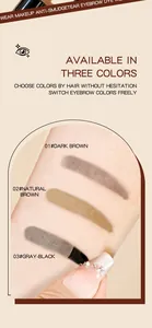 Detaillierte Hautmuster von wasserfestem Peel-off-Augenbrauengel in drei Farben