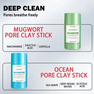 Detail view of Mugwort and Ocean pore clay sticks for deep facial cleansing