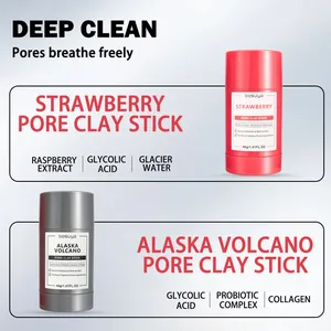 Comparison detail of Strawberry and Alaska Volcano Pore Clay Stick facial masks