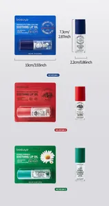 Detaillierte Größenangaben für Bosuya beruhigendes Lippenöl in Blau, Rot und Grün