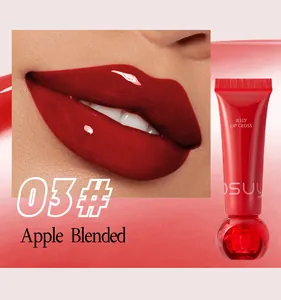 Detail showing jelly lip gloss 03 Apple Blended with high-shine hydrated finish