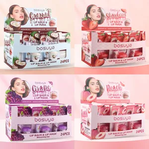 Professionelles Bosuya Frucht-Lippenbalsam und Lippenmasken-Set in der Displaybox