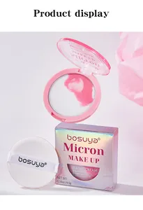 Dettaglio della crema fissante bosuya Micron con piumino e confezione olografica
