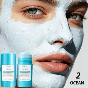 Detailed view of Bosuya Ocean pore clay stick mask with texture application on face