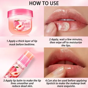Professionelles Bosuya Pfirsich Lippenbalsam- und Masken-Set für hydratisierte Lippen