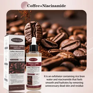 Detalle de la ampolla exfoliante de café Bosuya con niacinamida para limpieza profunda