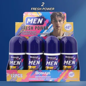Bosuya Men's Antiperspirant Deodorant Roll-on Display Box Set with 48h Fresh Power