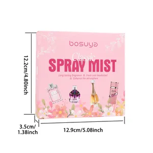 Bosuya fragrance spray mist gift set with product dimensions for hair and body mist