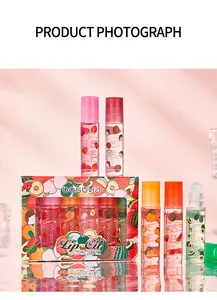 Gedetailleerd overzicht van de 6-delige Bosuya fruitige roll-on lipolie set