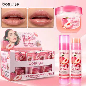 Feuchtigkeitsspendendes Pfirsich Lippenbalsam und Lippenmasken Set für weiche Lippen