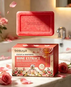 Sapone profumato all'estratto di rosa Bosuya con confezione in un bagno elegante