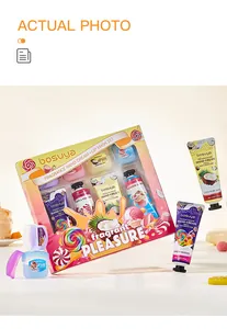 Set regalo Bosuya 8 pezzi con crema mani profumata e maschera labbra in scatola colorata