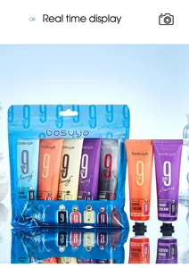 Detail view of Bosuya 5-pack hydrating fragrance hand cream set with 30g tubes.