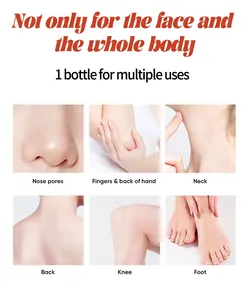 Detailed guide showing exfoliating cream usage on nose, neck, back, hands and knees