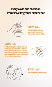 Guía de instrucciones detallada de tres pasos para aplicar sal de exfoliación corporal