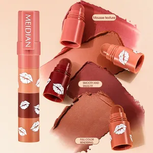 MEIDIAN 4-in-1 lipstick pen with four matte colors and mousse texture for smooth finish.
