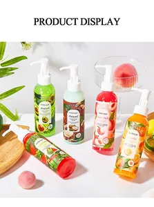 Selection of Bosuya fruit-scented exfoliating body creams in 150ml pump bottles