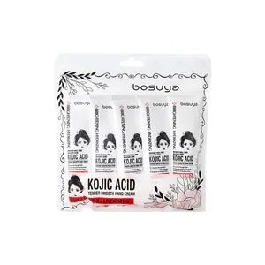 Lot de 5 crèmes mains BOSUYA à l'acide kojique pour l'éclat et l'hydratation en pochette