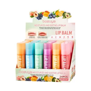 BOSUYA 24-piece moisturizing lip balm set for soothing and hydrating lips