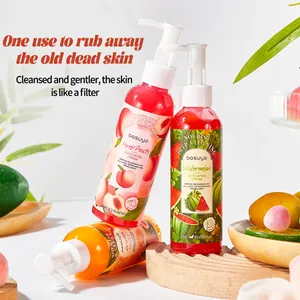 Bosuya fruit exfoliating cream variety set including peach, watermelon and orange scents