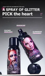 Körper-Glitzerspray-Flaschen für glamourösen Schimmer vor einem Sternenhimmel