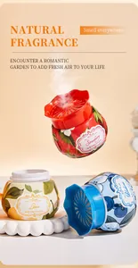Gels désodorisants d'aromathérapie aux fruits variés dans des pots à fleurs