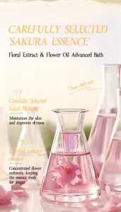 Detailed view of premium sakura essence extract for moisturizing floral bath care