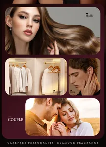 Lifestyle scenes showing long-lasting fresh hair perfume applied to hair and clothes