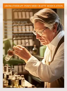 Parfumeur professionnel créant des parfums d'aromathérapie naturels en atelier