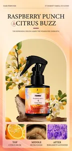Detail view of FORMBO Hair Perfume bottle featuring fragrance pyramid scent profile