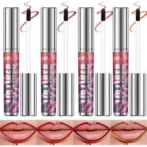 Vista dettagliata del set lip liner peel-off QICIY in quattro tonalità vivaci
